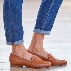 Sézane Shoes MICHEL LOAFERS Cognac Leather Minimalist Sz US6.5